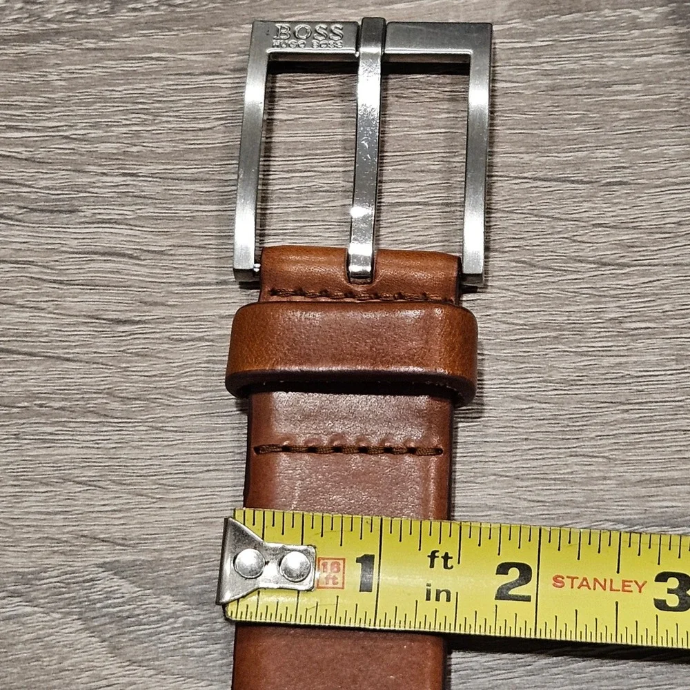 Hugo Boss Erron Mens Tan Brown Vegetable Tanned Leather Belt 110 42 Romania